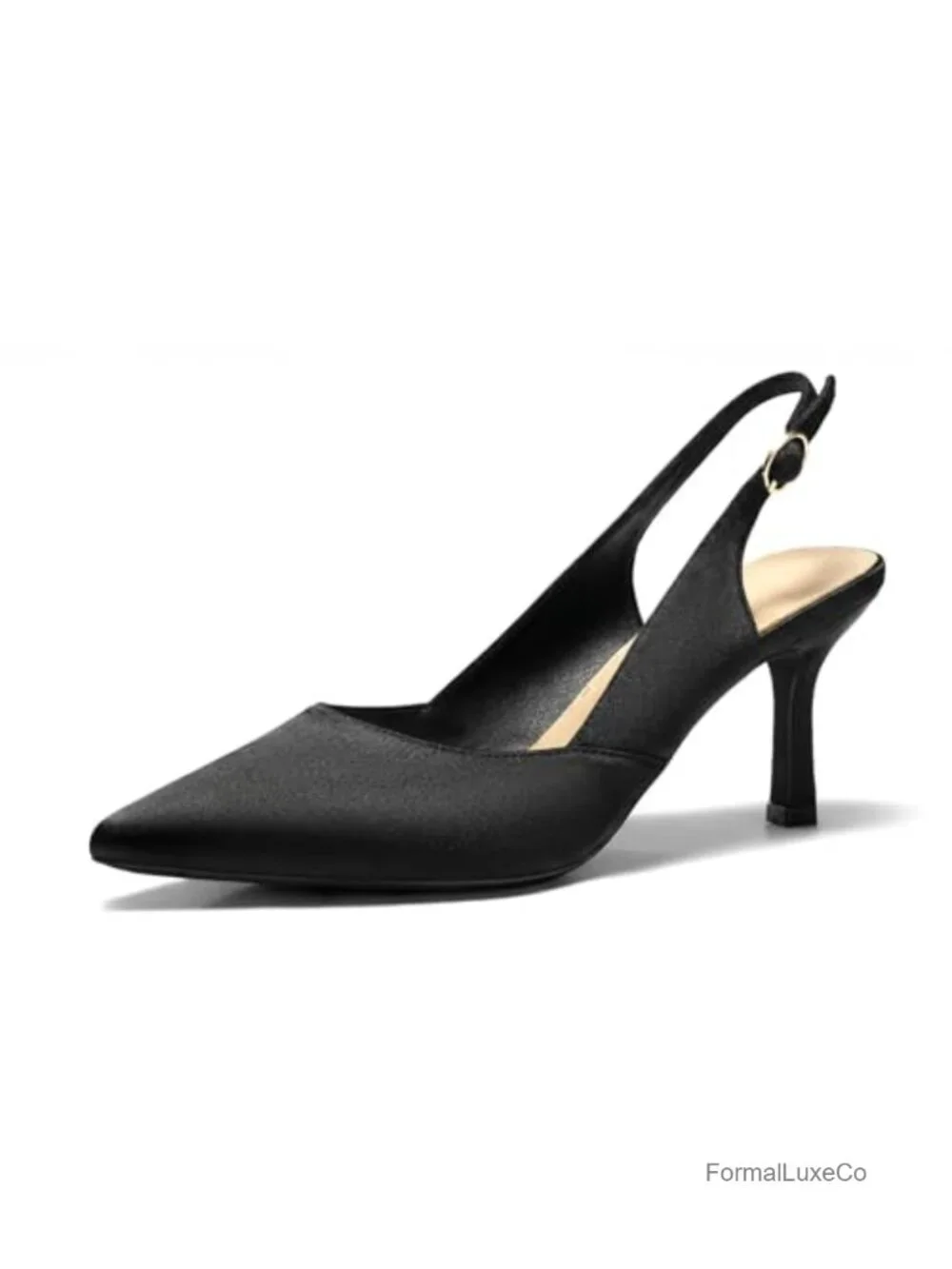 Slingback Kitten Heels Closed Pointed Toe Pumps Wedding Party Dress Shoes